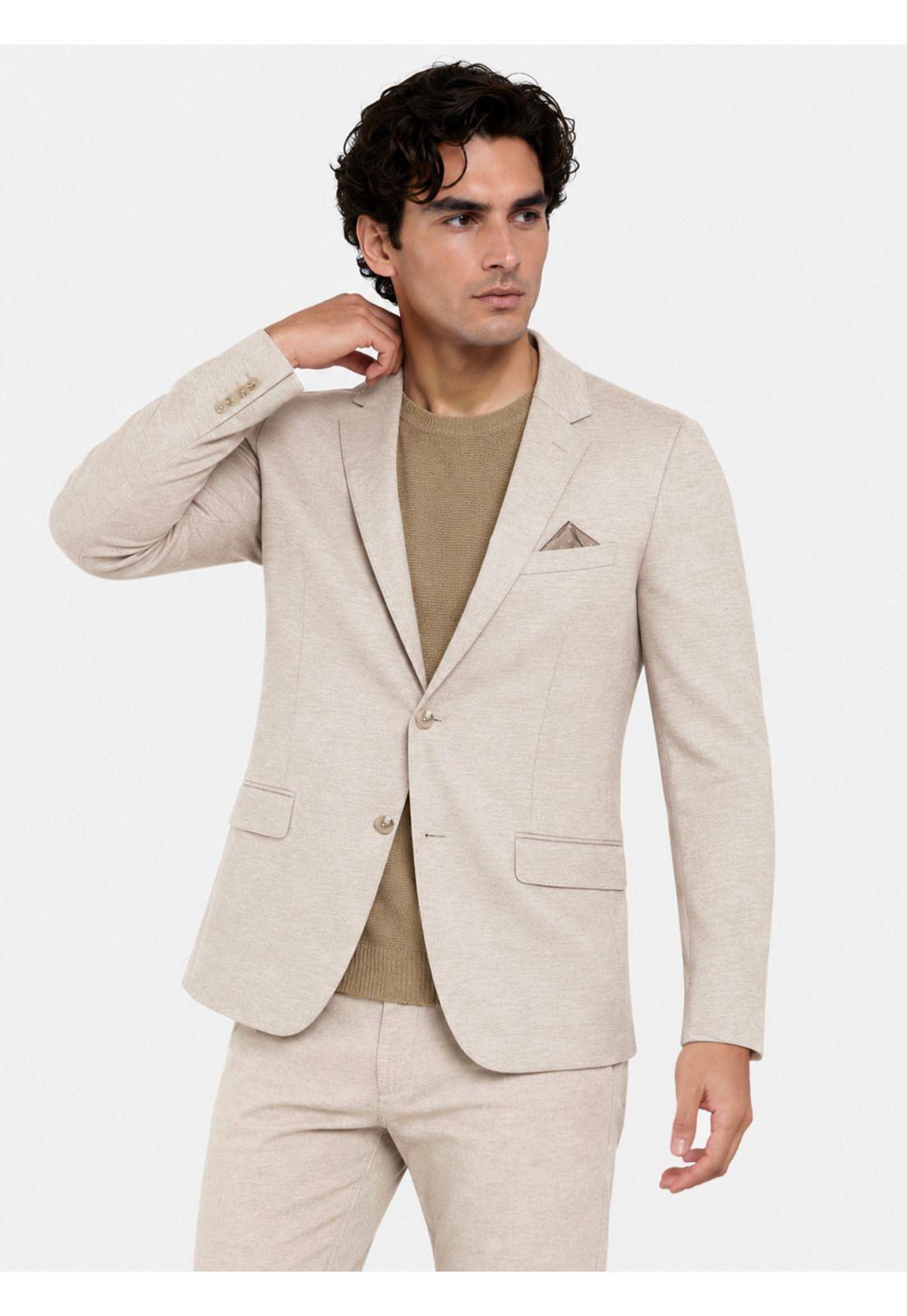 Traje Poli Viscosa Tailored Fit Beige Arrow AM34020BE-2