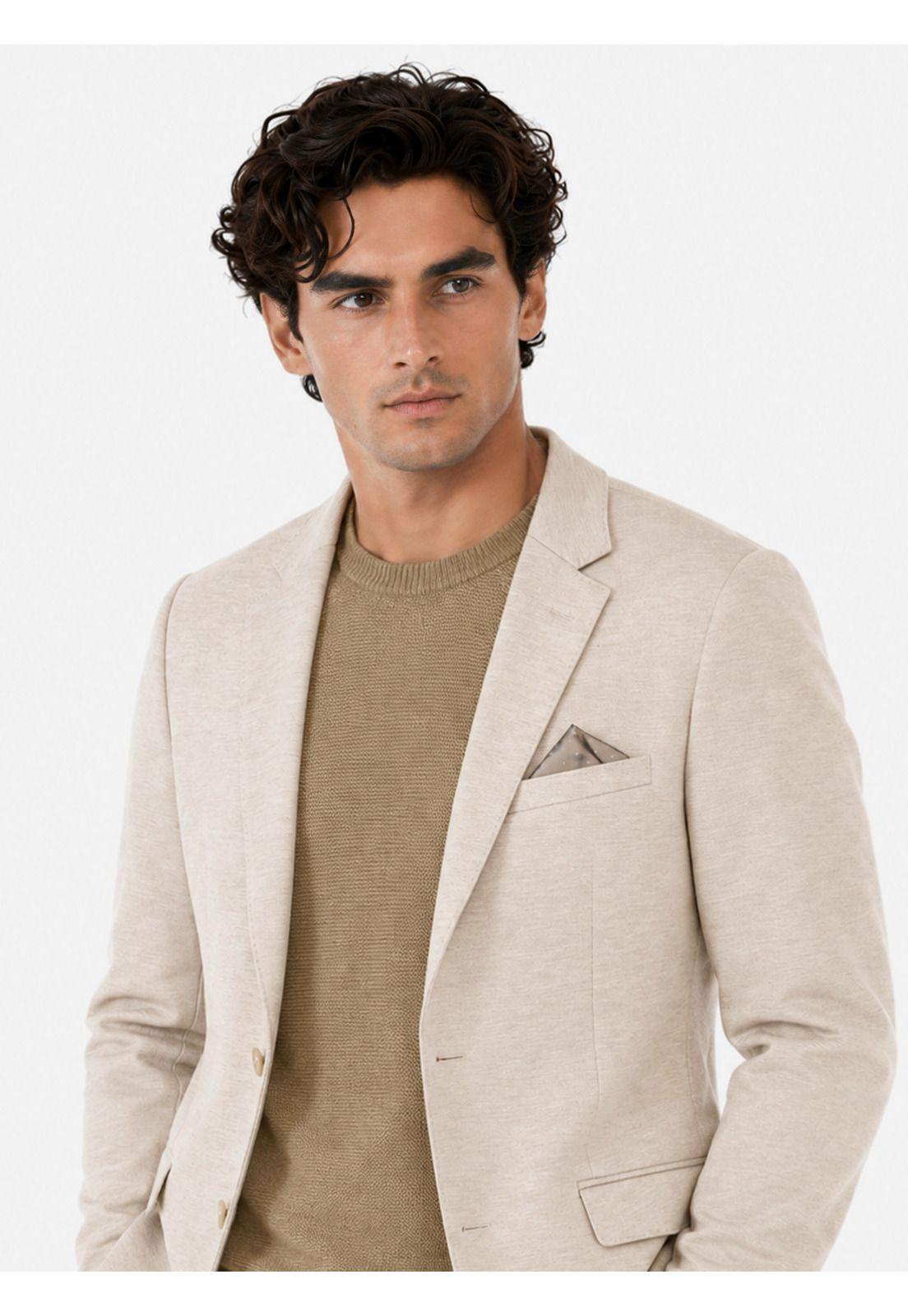 Traje Poli Viscosa Tailored Fit Beige Arrow AM34020BE-3