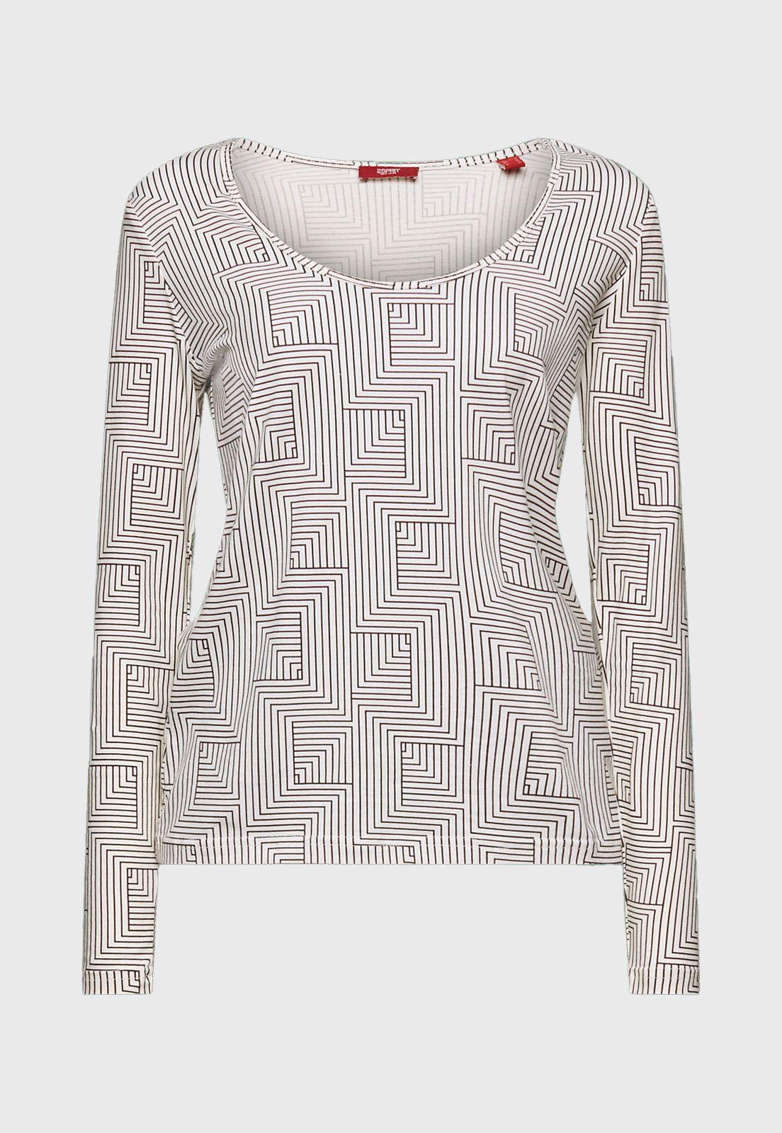Polera De Manga Larga De Algodón Mujer Esprit-3