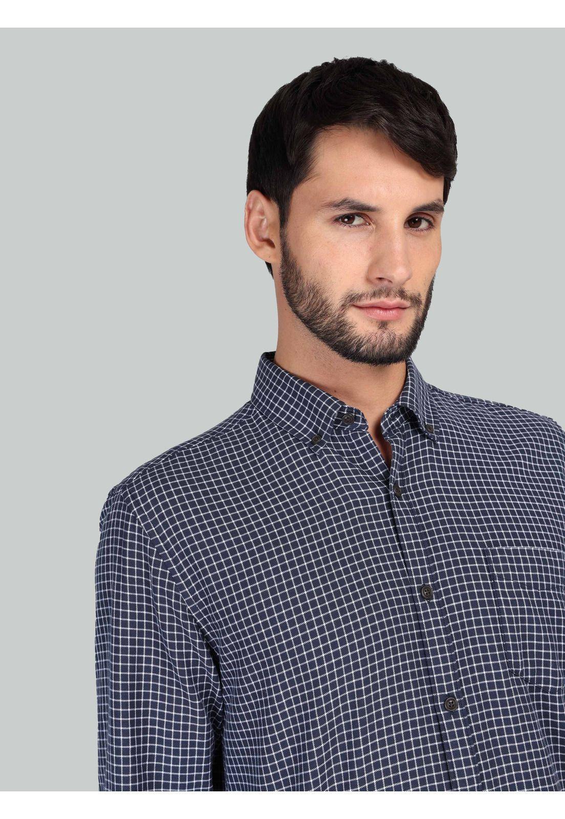 Camisa A Cuadros Regular Fit Azul Marino Arrow CM33042NB-2