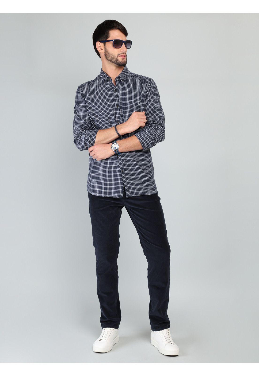 Camisa A Cuadros Regular Fit Azul Marino Arrow CM33042NB-3