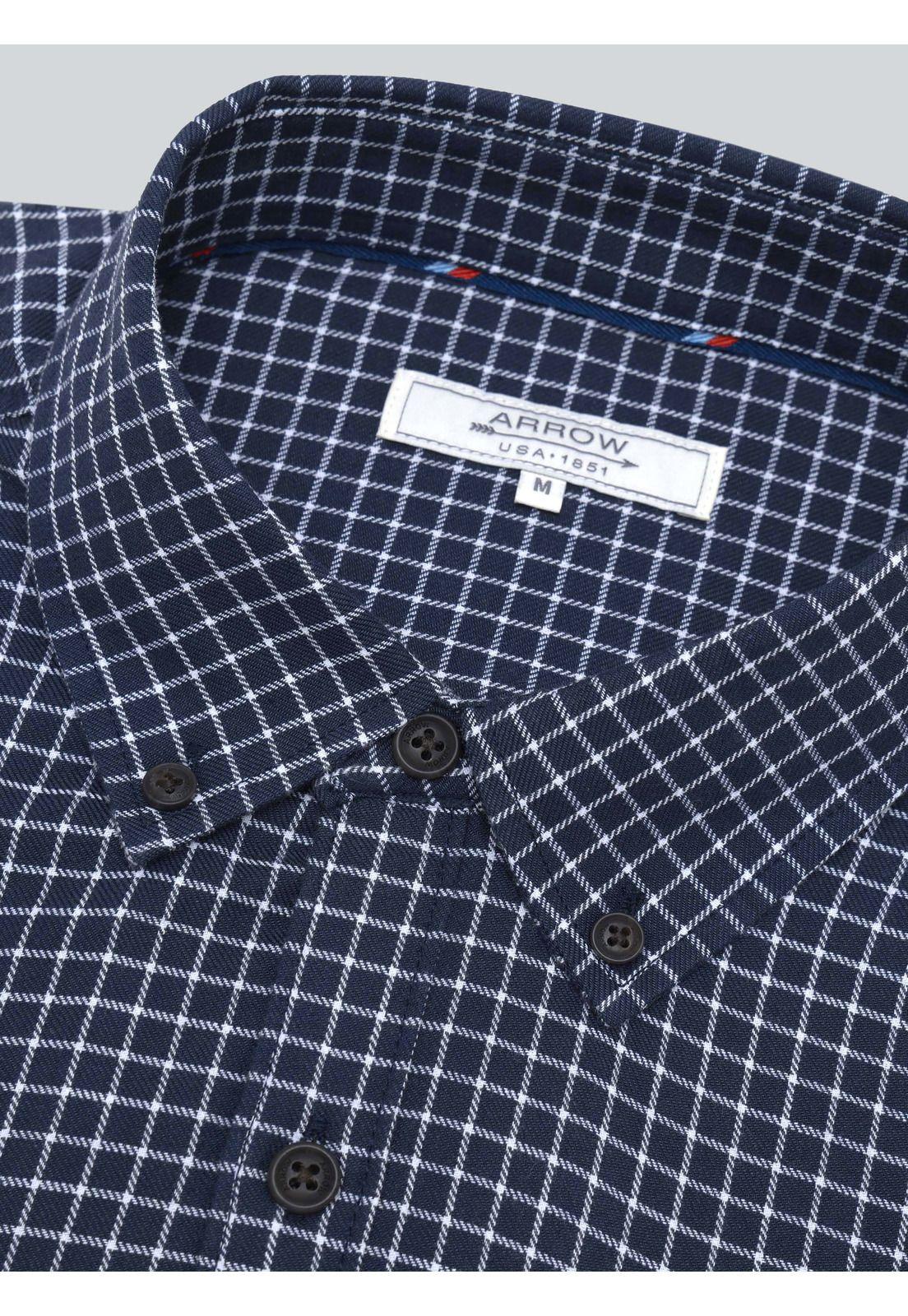 Camisa A Cuadros Regular Fit Azul Marino Arrow CM33042NB-4