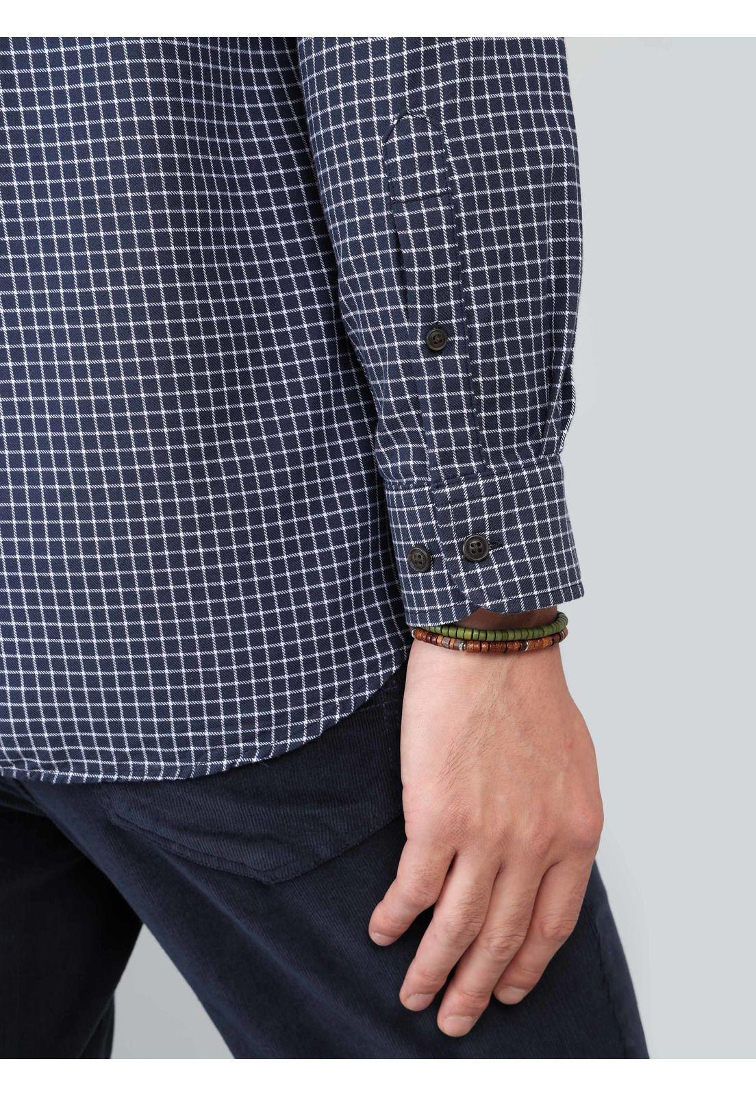 Camisa A Cuadros Regular Fit Azul Marino Arrow CM33042NB-5