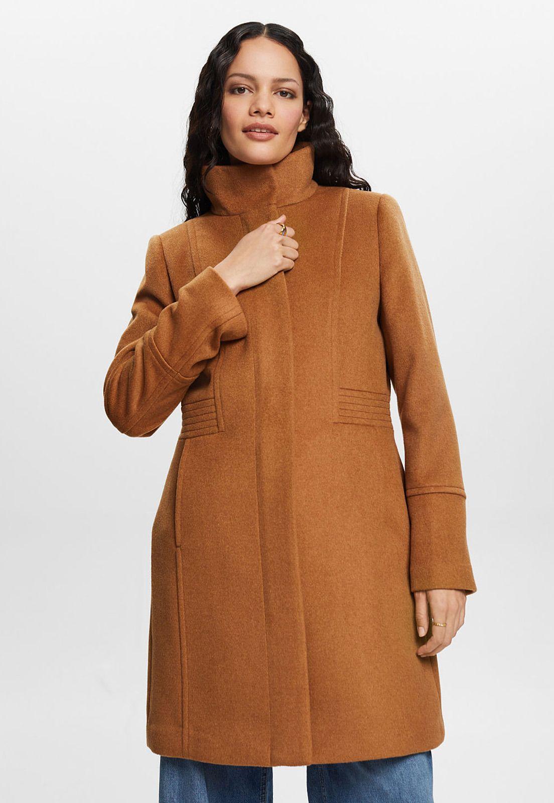 Abrigo con cierre alto y bolsillos abiertos Mujer Esprit-0