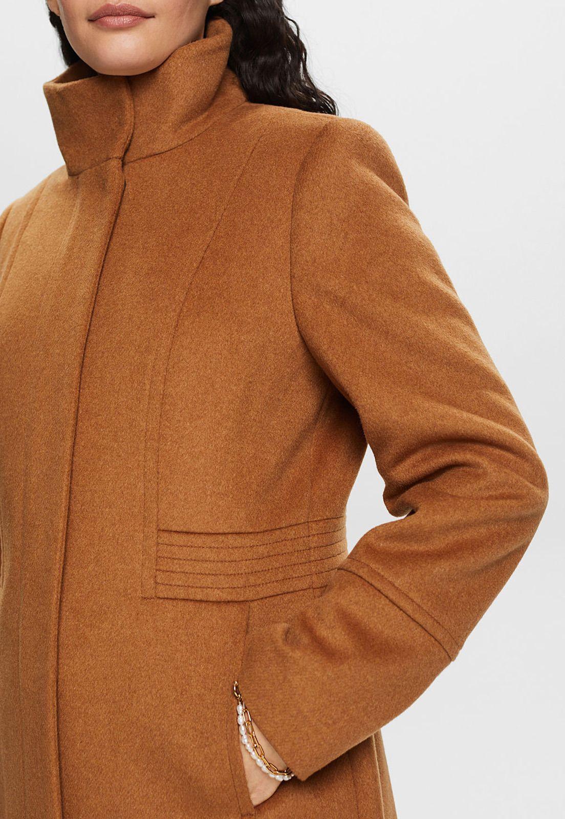 Abrigo con cierre alto y bolsillos abiertos Mujer Esprit-2