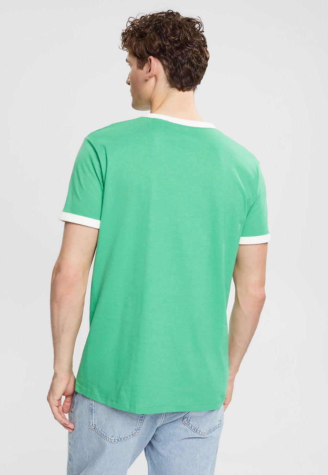 Polera Manga Corta Con Borde En Color Hombre Esprit-1