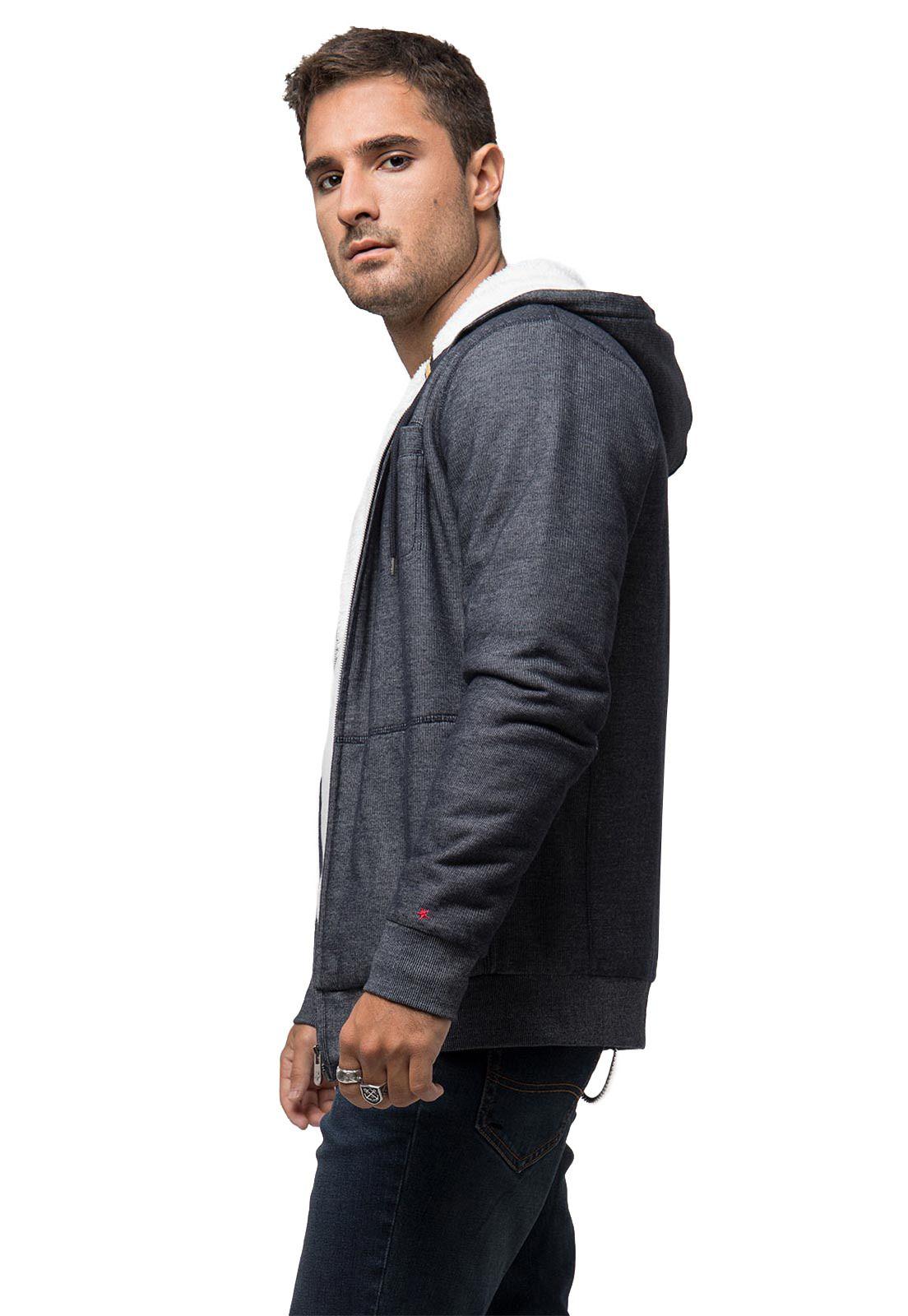 Poleron Con Capucha Full Zipper Gris Soviet-1