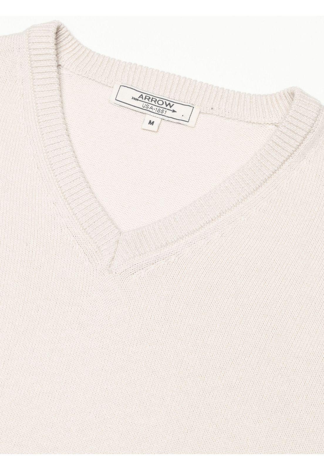Sweater Cuello V Regular Fit Crema Arrow SW33097CR-4