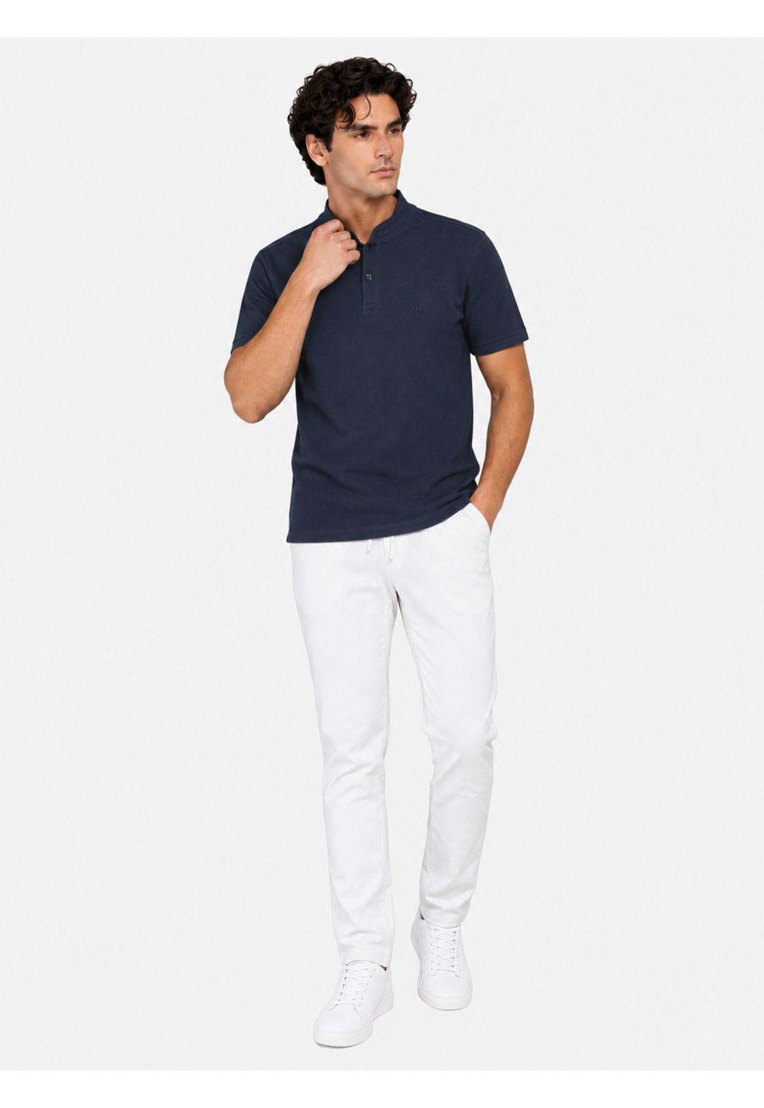Polera Cuello Mao Regular Fit Azul Arrow PO34037AZ-3