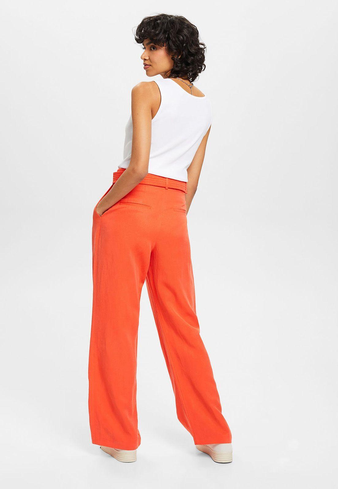 Pantalones Anchos De Tiro Alto Mujer Esprit-1