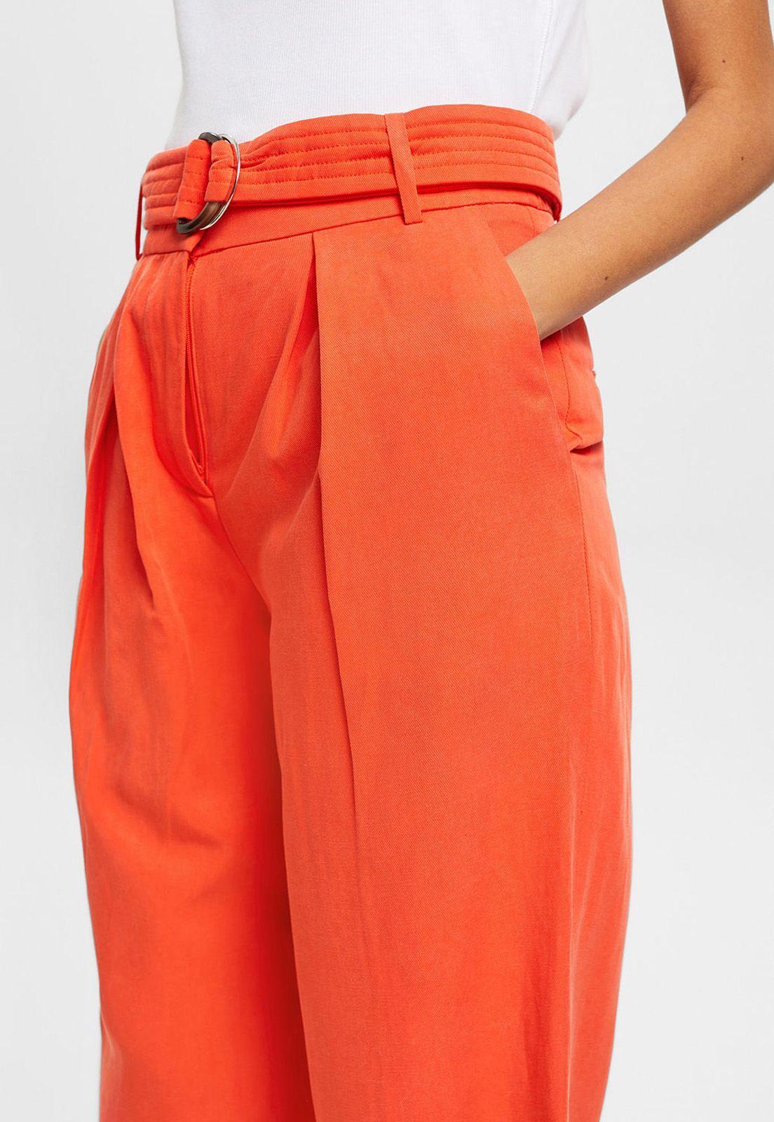 Pantalones Anchos De Tiro Alto Mujer Esprit-2
