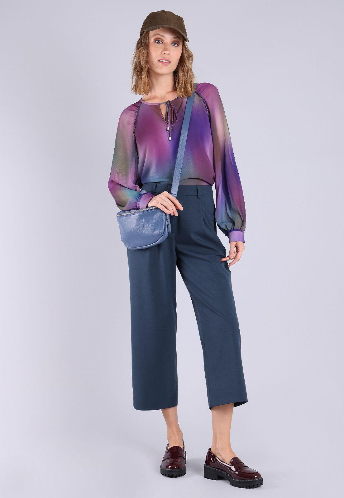 Blusa manga larga ajuste de cordón Mujer Esprit-1