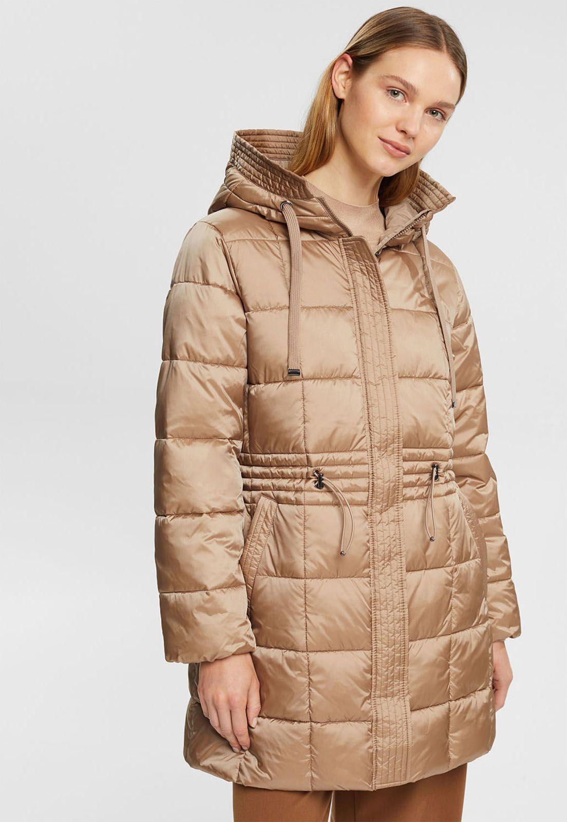 Parka Acolchada Con Cintura De Cordón Mujer Esprit-0