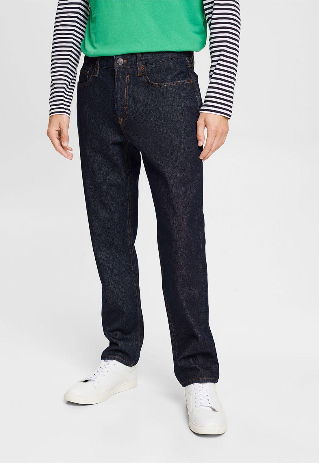 Jeans De Corte Recto Hombre Esprit Azul oscuro-0