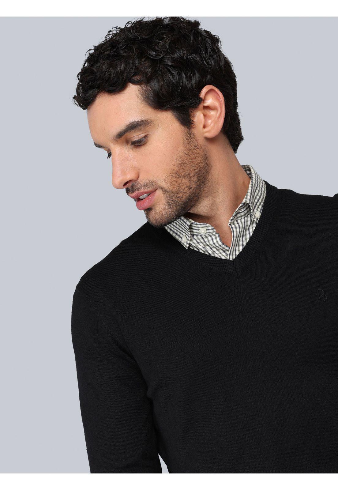Sweater Liso Cuello V Piero Butti PBCII20NE-2