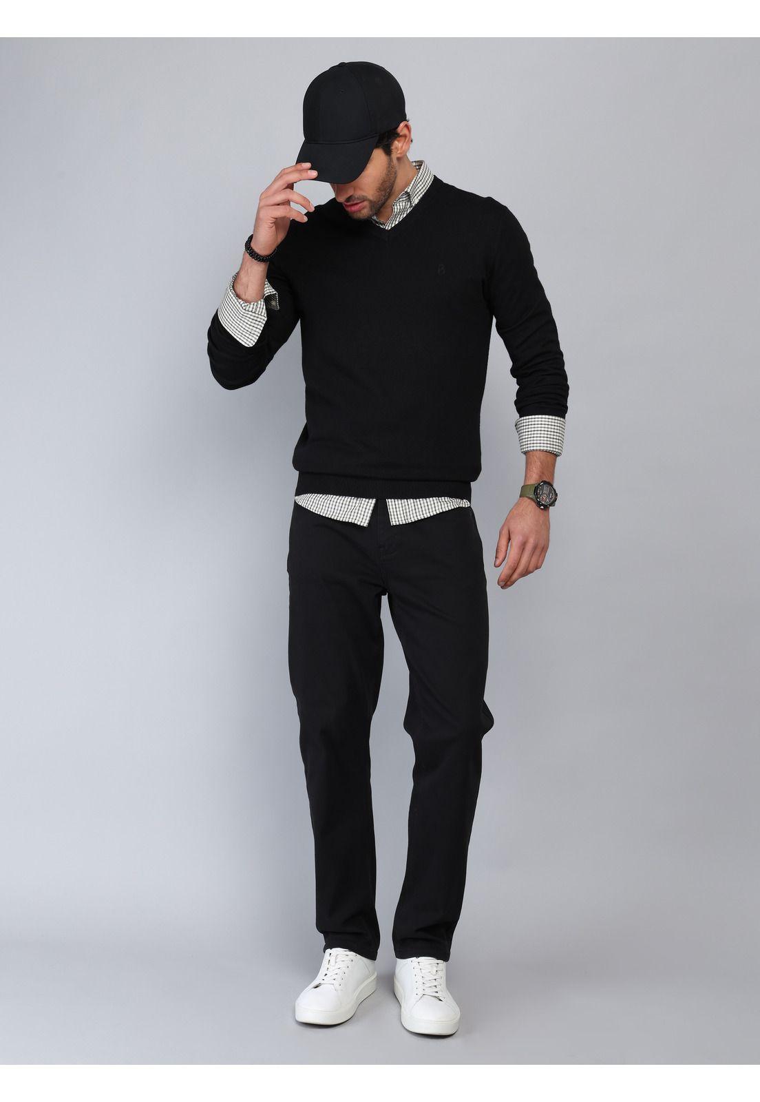 Sweater Liso Cuello V Piero Butti PBCII20NE-3