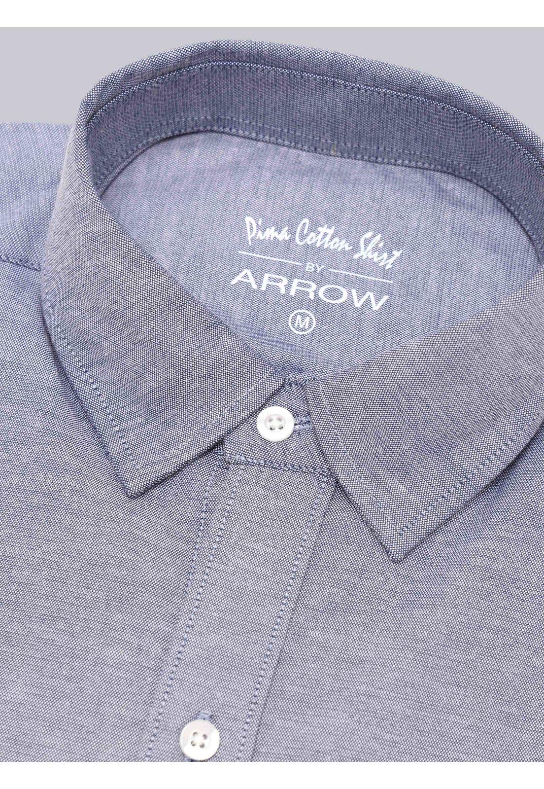 Camisa Melange Regular Fit Azul Arrow CM33067AZ-4