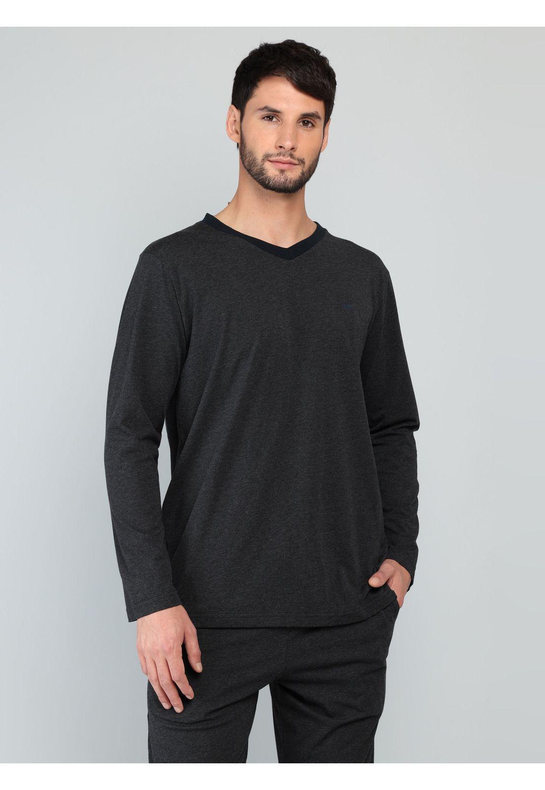 Pijama Largo Regular Fit Gris Arrow P1I3315GR-2