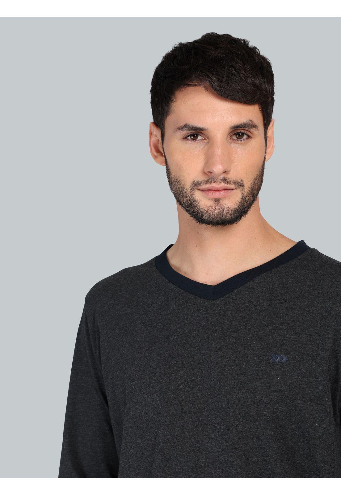 Pijama Largo Regular Fit Gris Arrow P1I3315GR-3