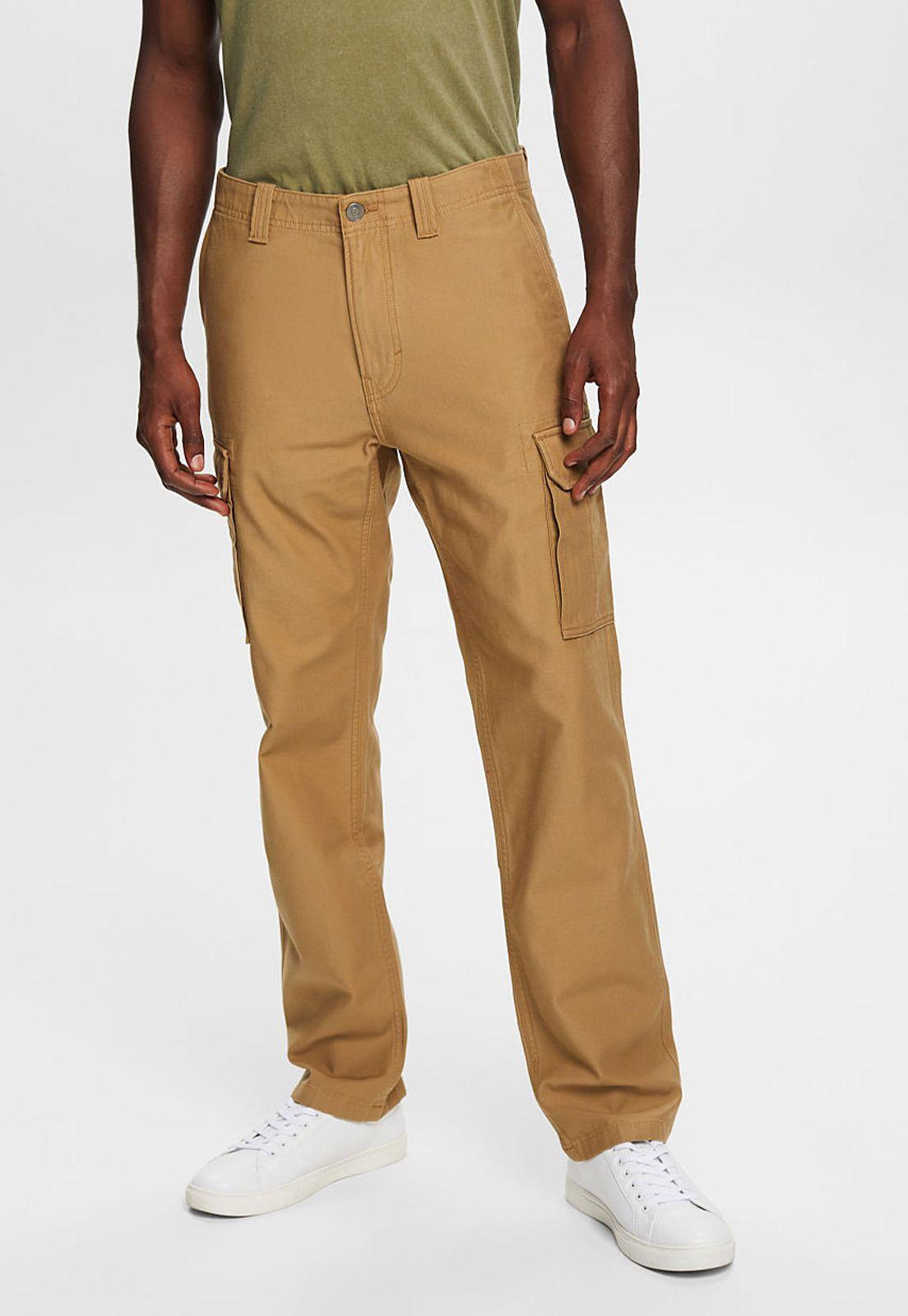 Pantalones cargo con cintura con trabillas Hombre Esprit-0