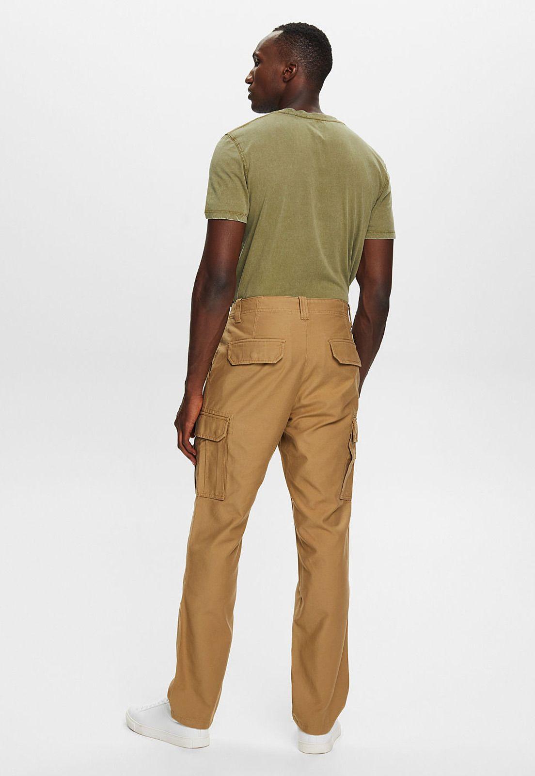 Pantalones cargo con cintura con trabillas Hombre Esprit-1
