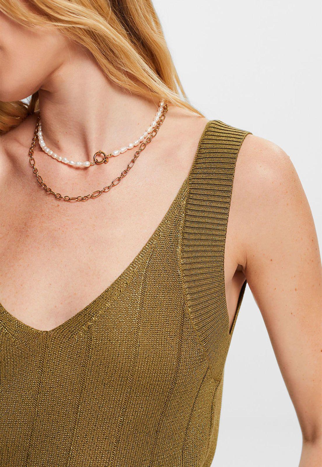 Polera De Punto Escote En V Con Tirantes Mujer Esprit-3