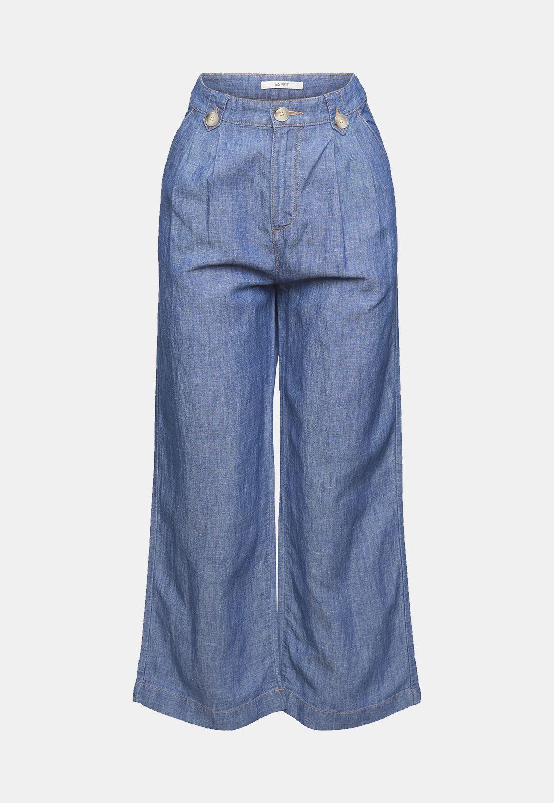 Pantalón Culotte De Aspecto Jeans Esprit-3