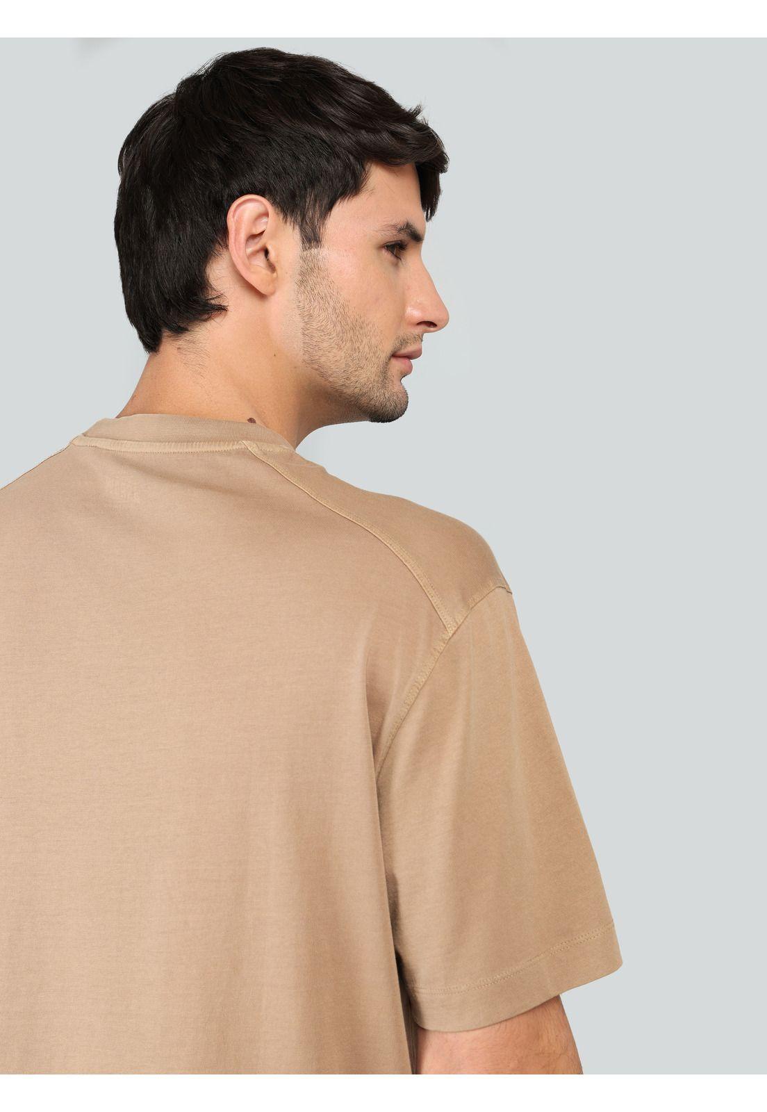 Polera Lisa Stone Wash Regular Fit Café Arrow PO33074CA-4