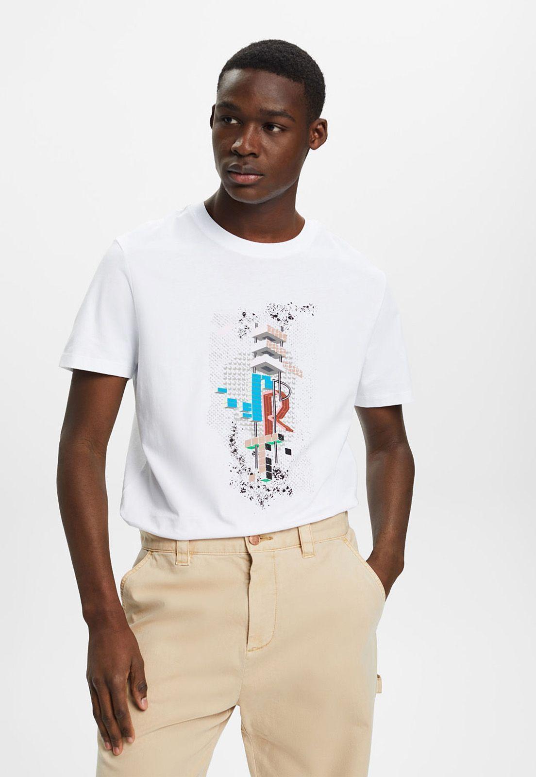 Polera Cubic Corte Holgado Hombre Esprit Naranja-0