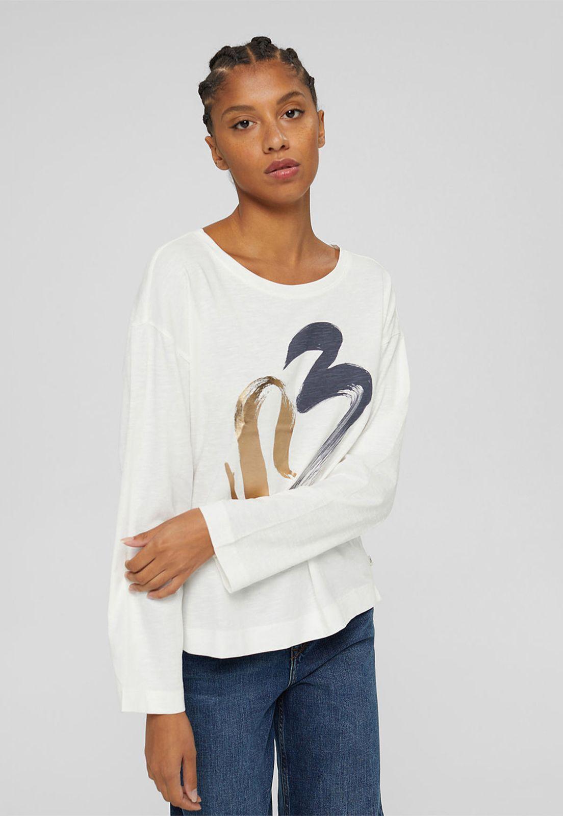 Polera mujer manga larga con estampado Esprit-0