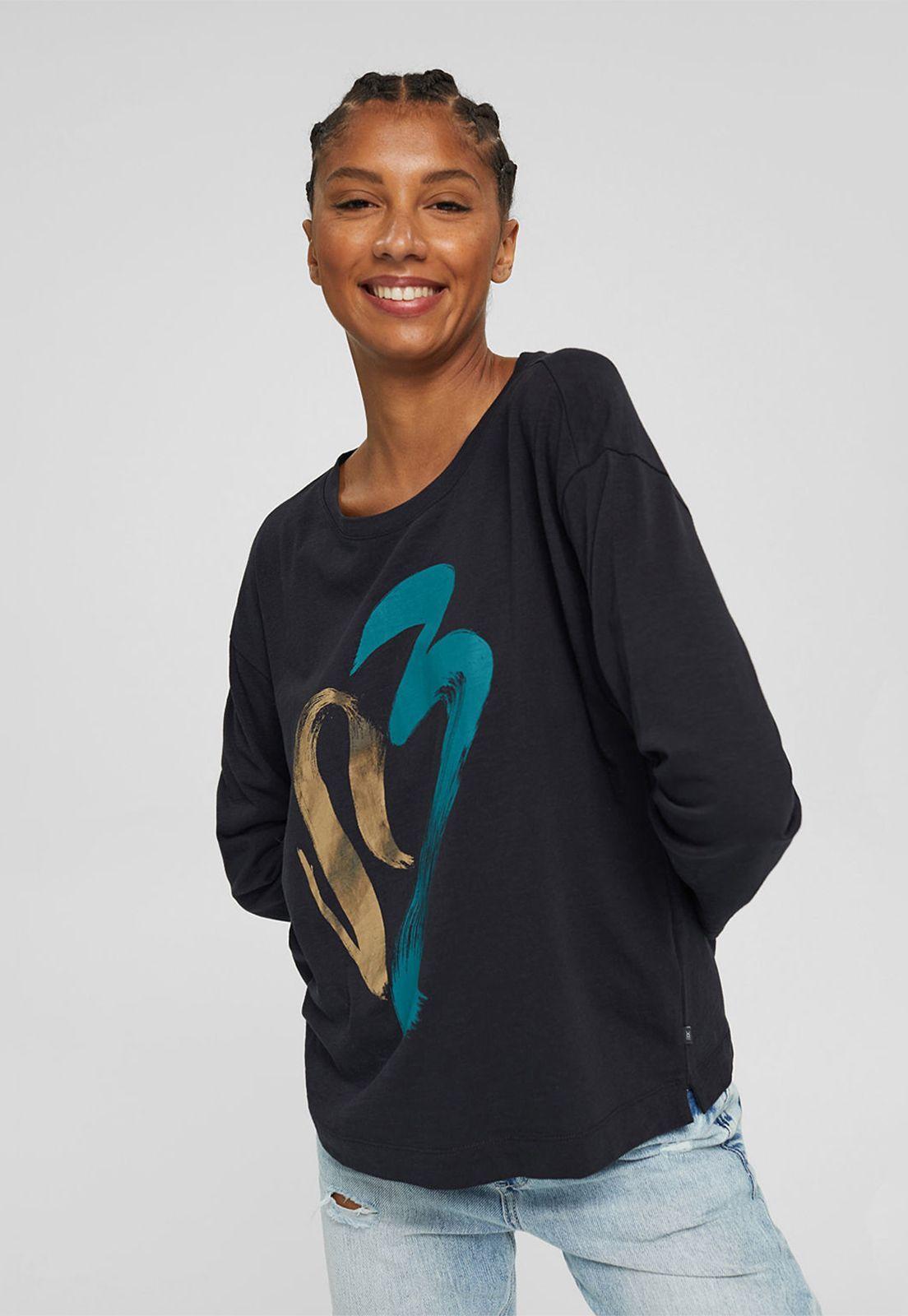 Polera mujer manga larga con estampado Esprit-0