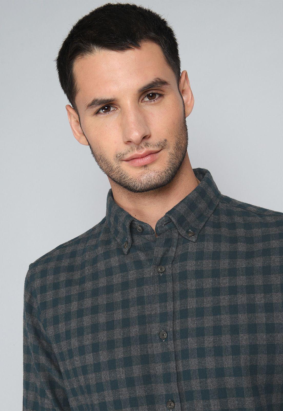 Camisa Cuadros Manga Larga Arrow CM31013AZ-2