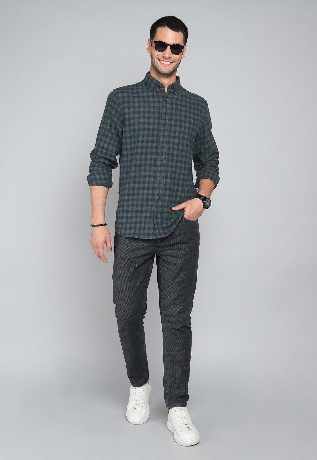 Camisa Cuadros Manga Larga Arrow CM31013AZ-3