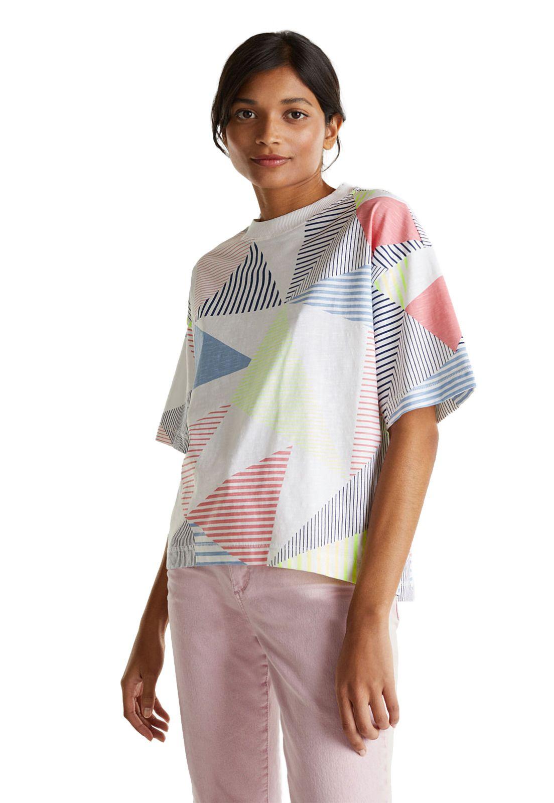 Polera corte cuadrado estampada-4