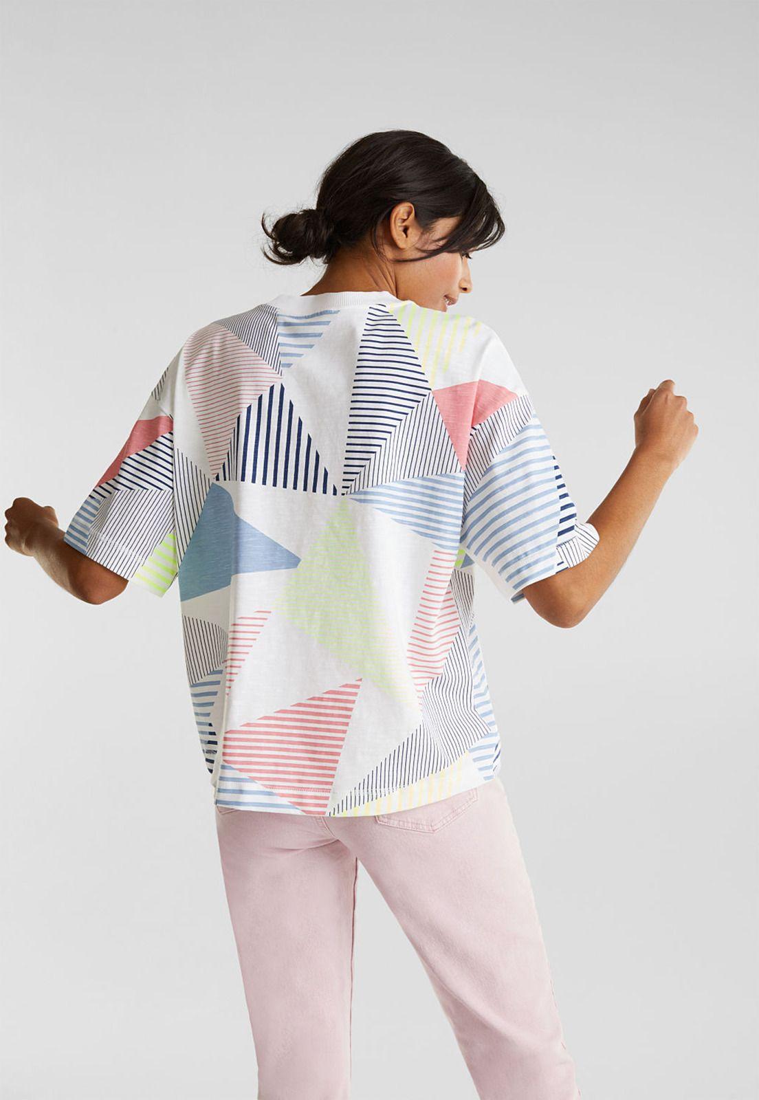 Polera corte cuadrado estampada-5