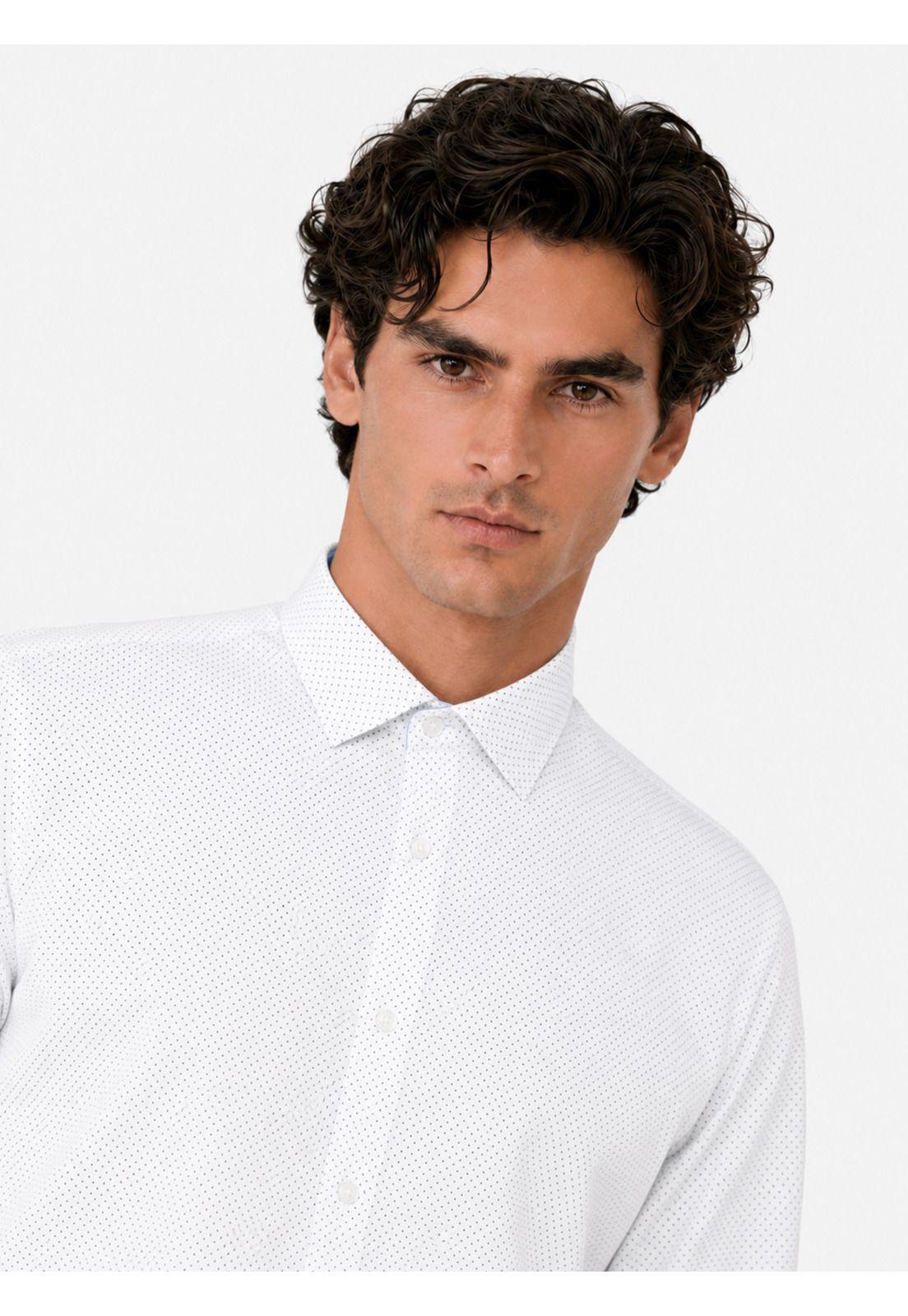 Camisa Formal Puntos Slim Fit Blanco Arrow ARM0624BL-2