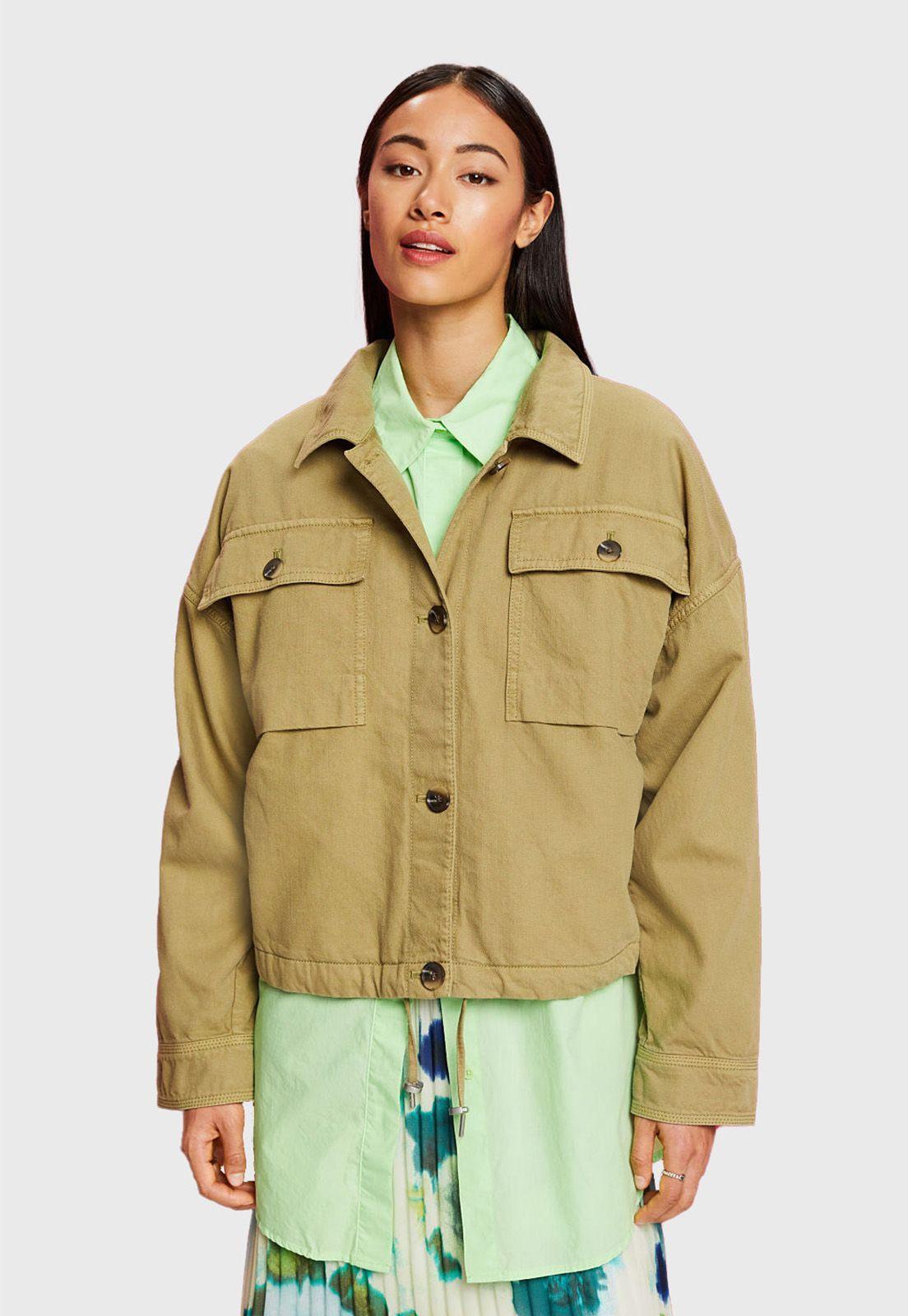 Chaqueta De Gabardina Corte Cuadrado Mujer Esprit 043EE1G318-0