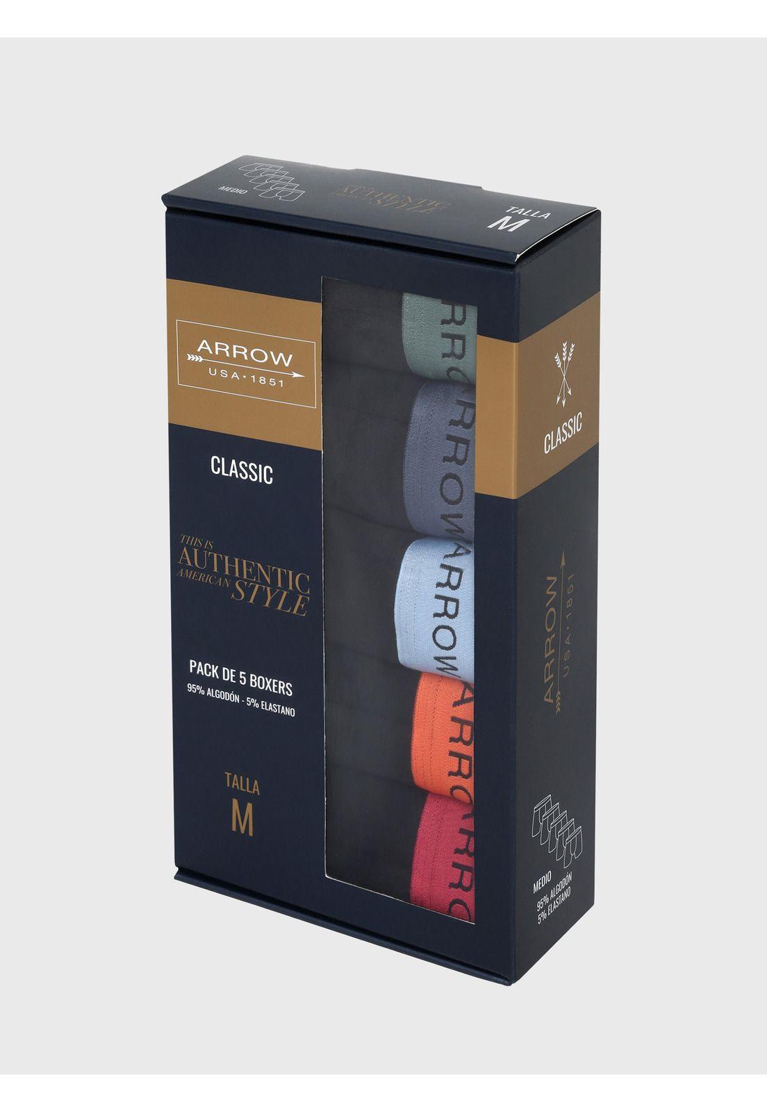 Boxer 5 unidades Regular Fit Negro Arrow BOD5041NE-6