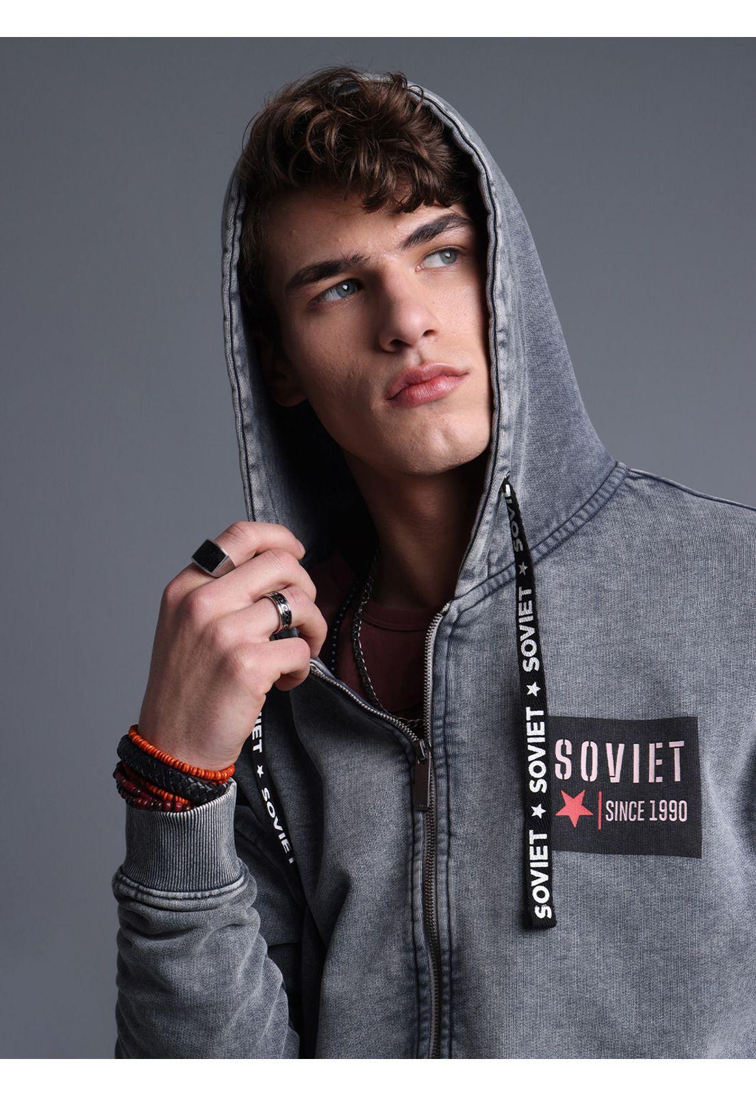 Poleron Full Zipper Hombre Soviet SPL501WGR-4