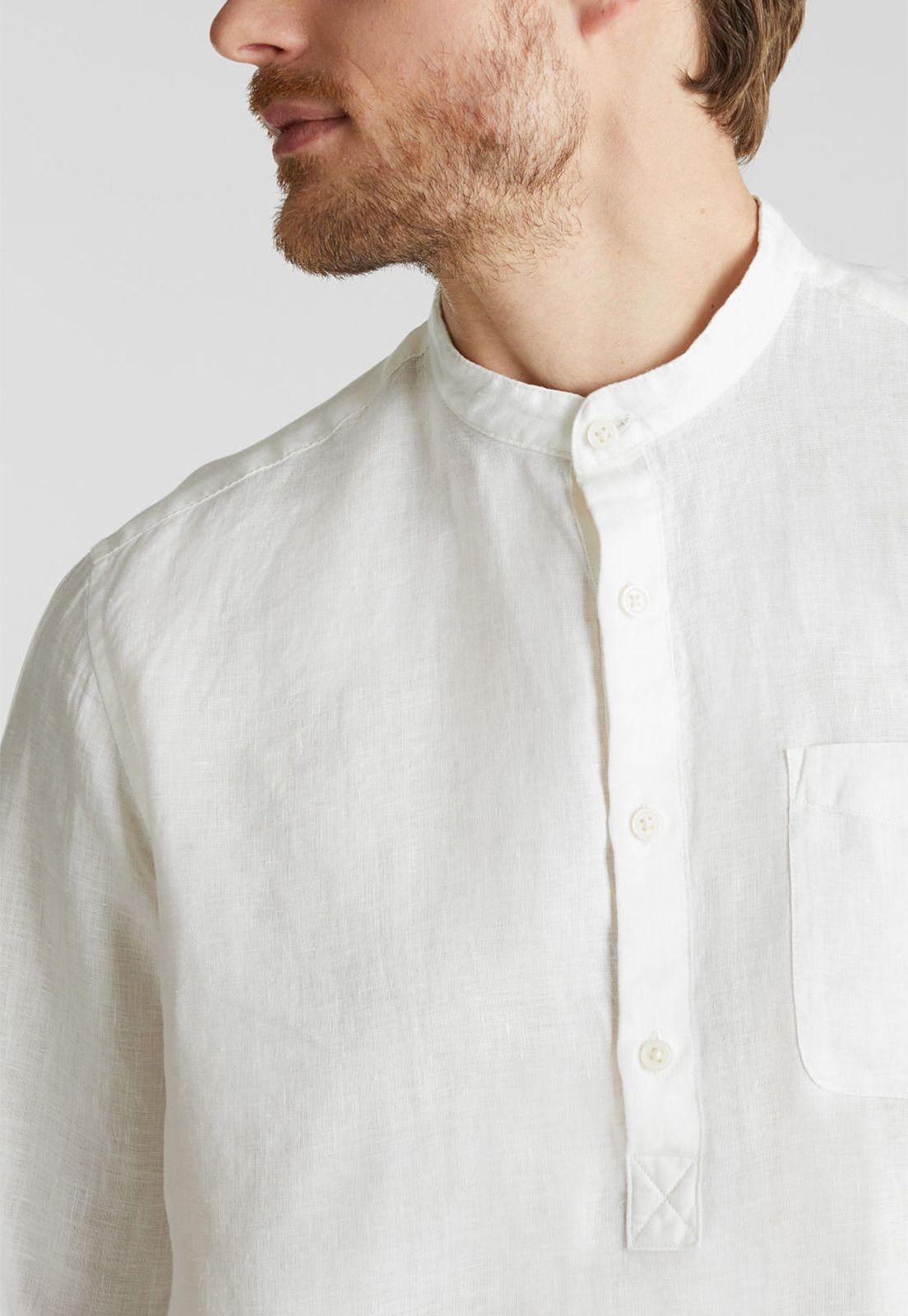 En lino: camisa cuello alto-2