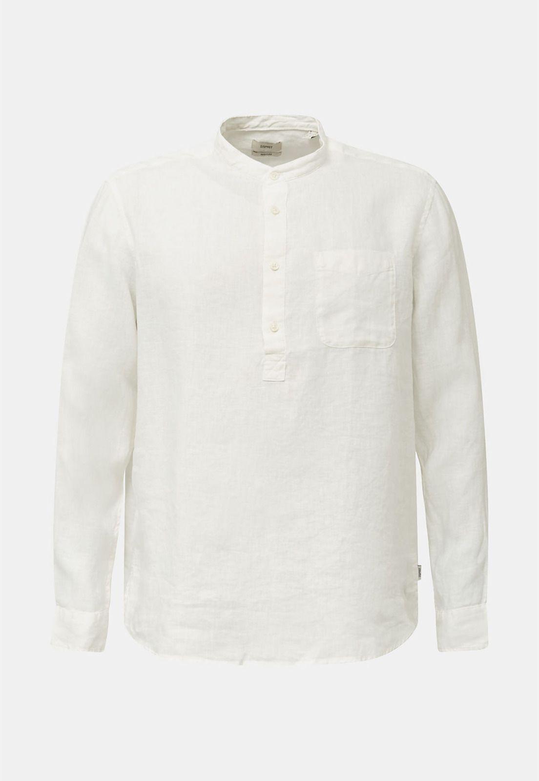 En lino: camisa cuello alto-3