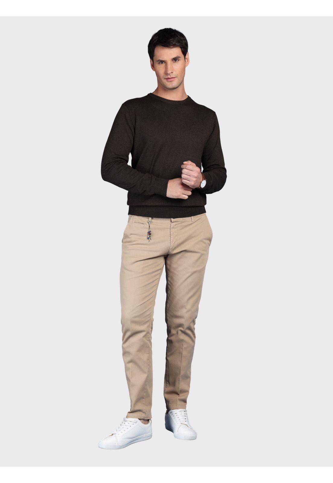 Pantalón Texturado Spandex Tailored Fit Beige Arrow PAI3320BE-3