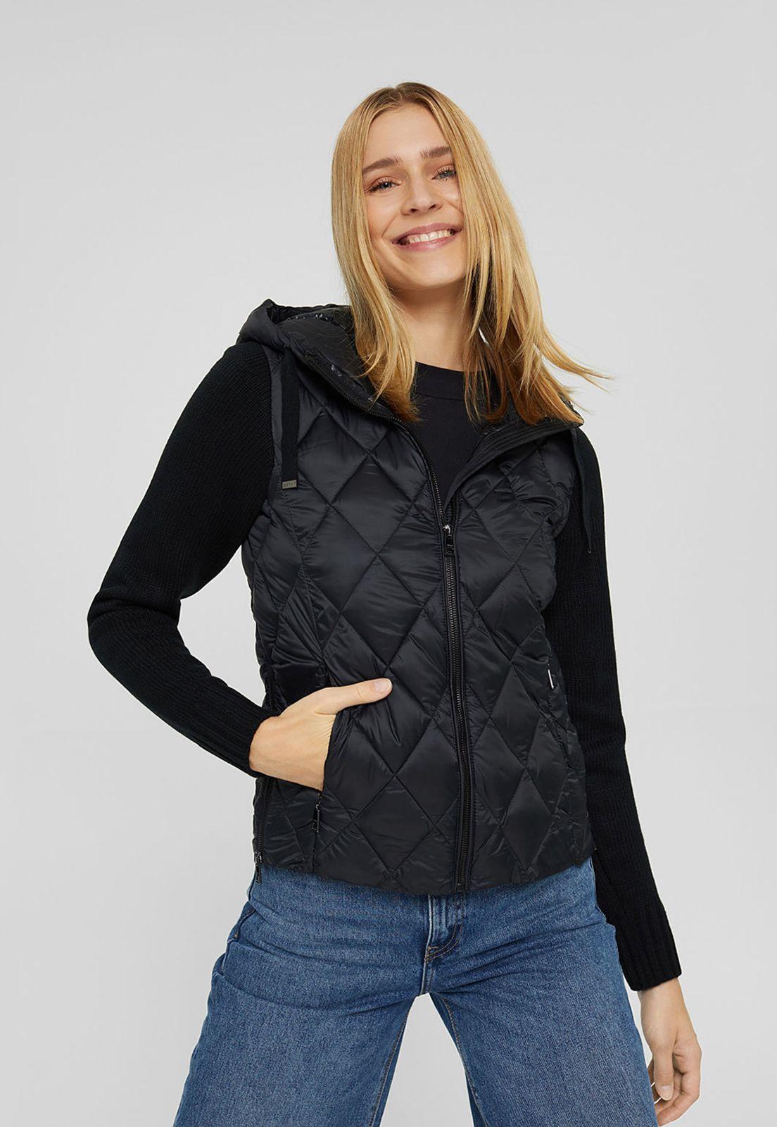 Chaqueta Mujer Acolchada Con Mangas De Punto Esprit-0