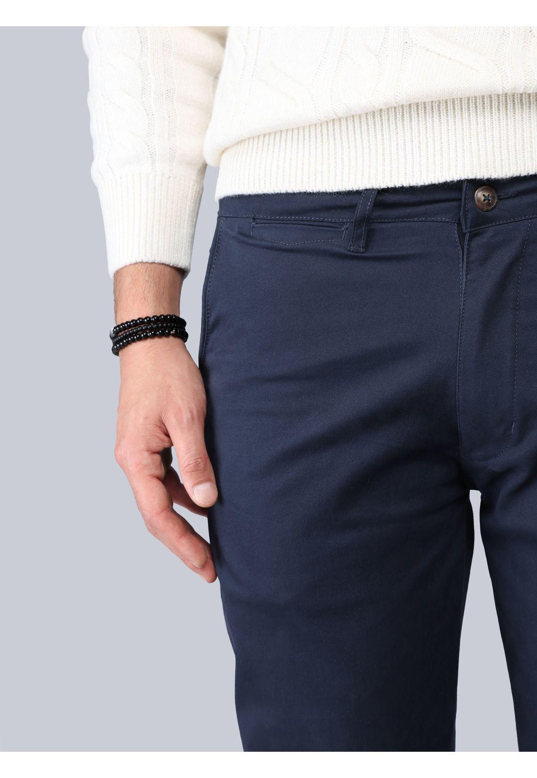 Pantalón Chino Spandex Regular Fit Azul Marino Soviet SCIB100NB-2