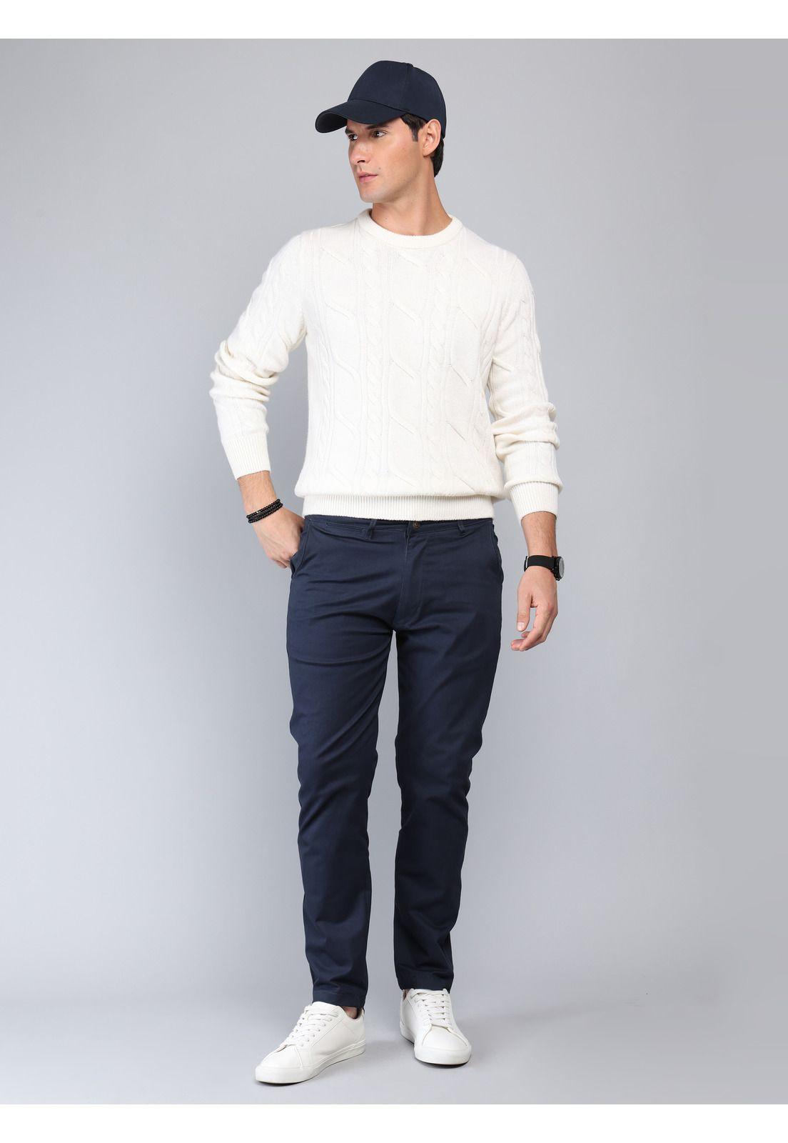 Pantalón Chino Spandex Regular Fit Azul Marino Soviet SCIB100NB-3