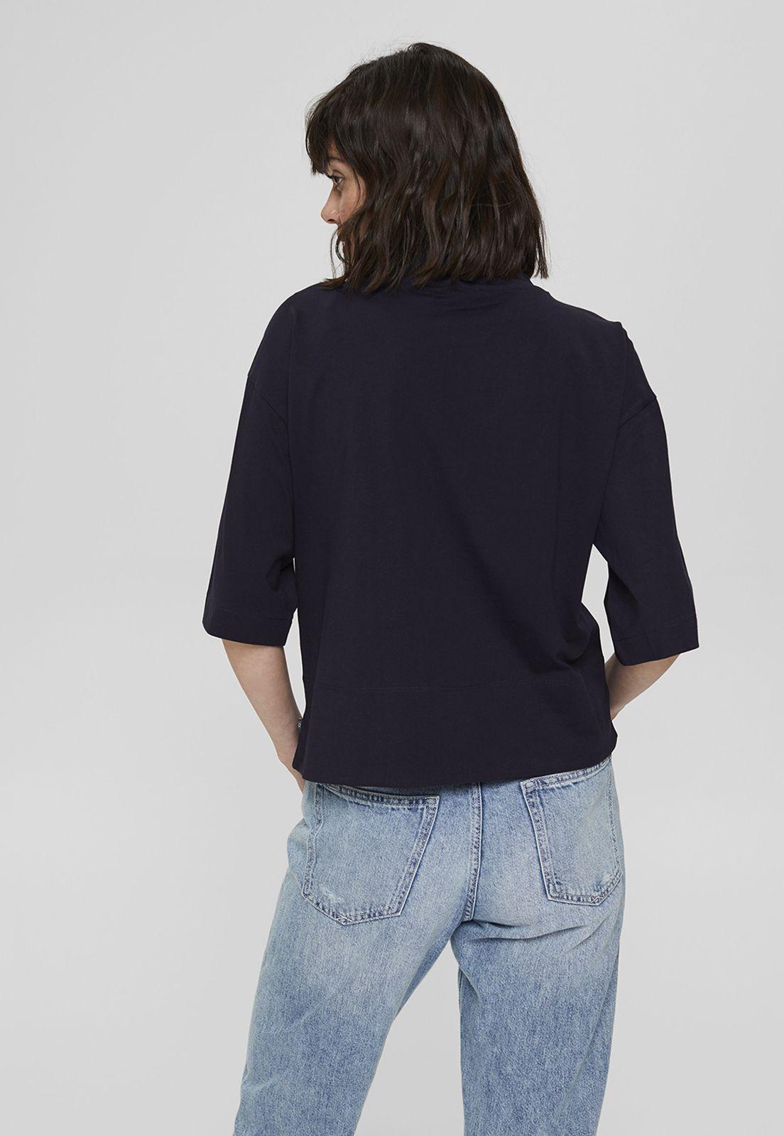 Polera Mujer Manga 3/4 Lisa Esprit Azul marino-1