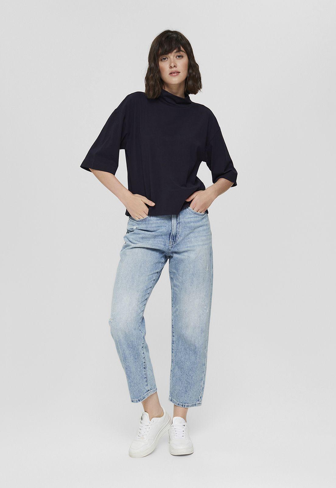 Polera Mujer Manga 3/4 Lisa Esprit Azul marino-0