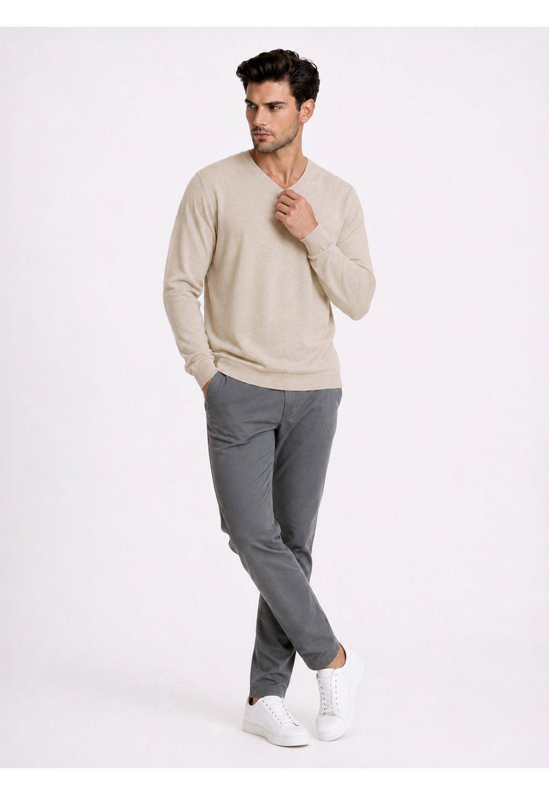 Sweater Cuello V Regular Fit Beige Piero Butti PBDVI20BE-3