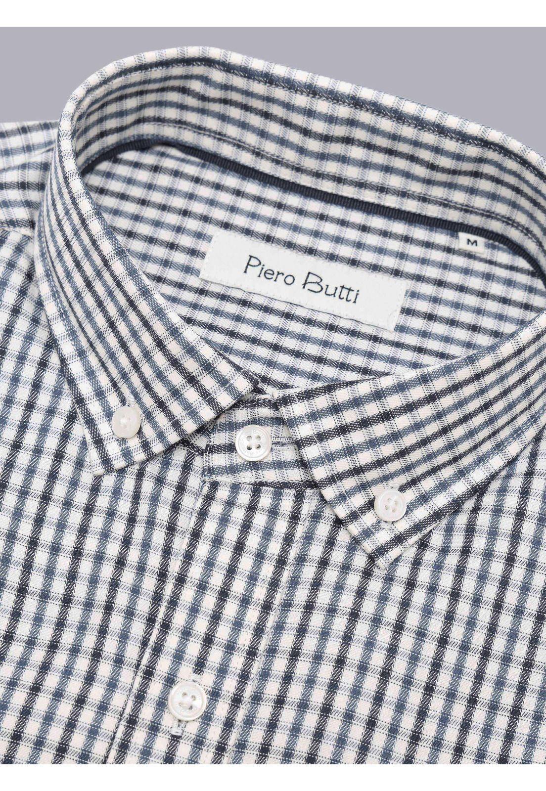 Camisa Cuadros Tailored Fit Azul Marino Piero Butti PBCIF07NB-4