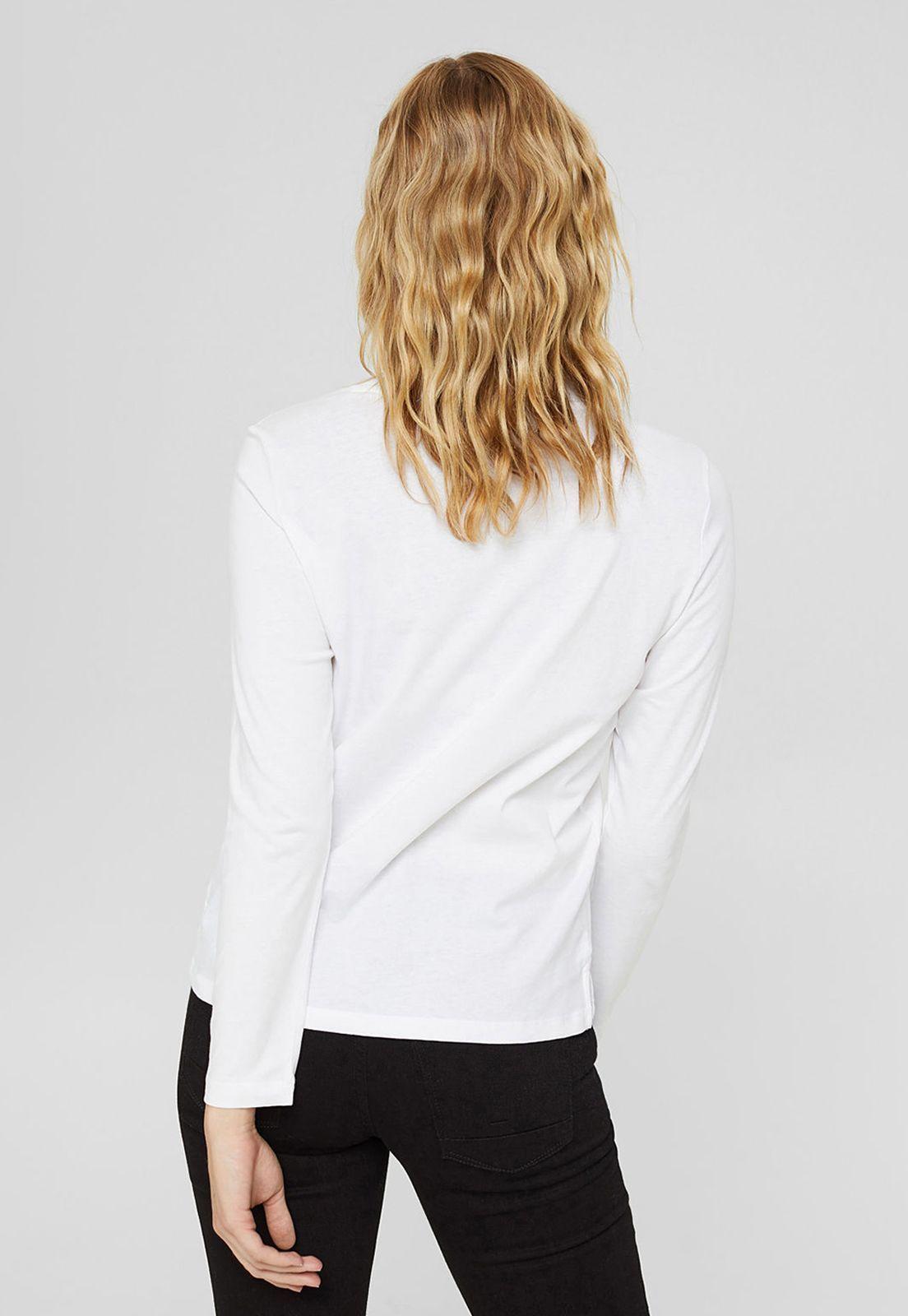 Polera Mujer Manga Larga Con Estampado Esprit Azul marino-1